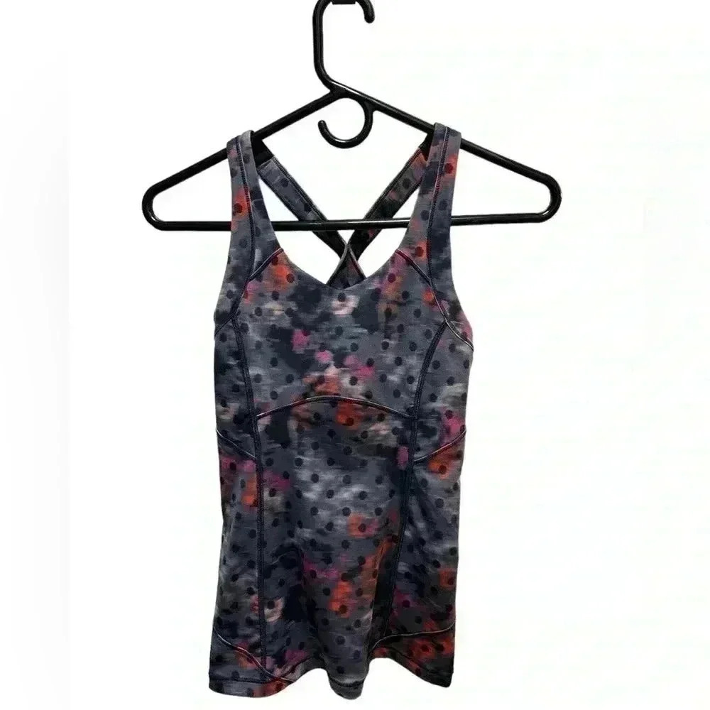 LULULEMON GRAY PINK ORANGE Kanto Catch Me Tank